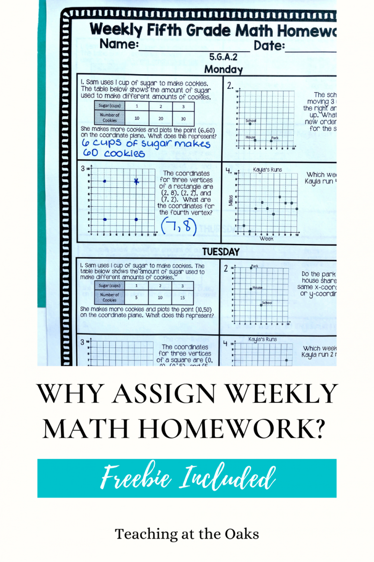 FREEBIE + Why Assign Weekly Math Homework?