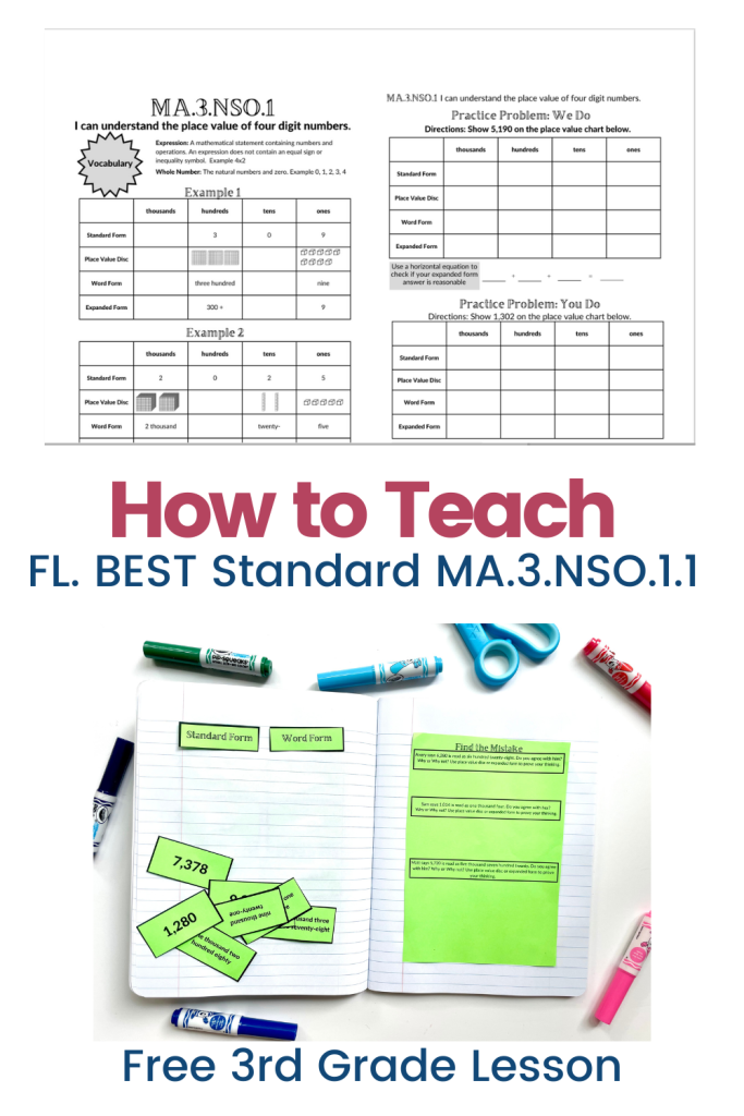 how to teach Florida BEST Standard MA.3.NSO.1.1
