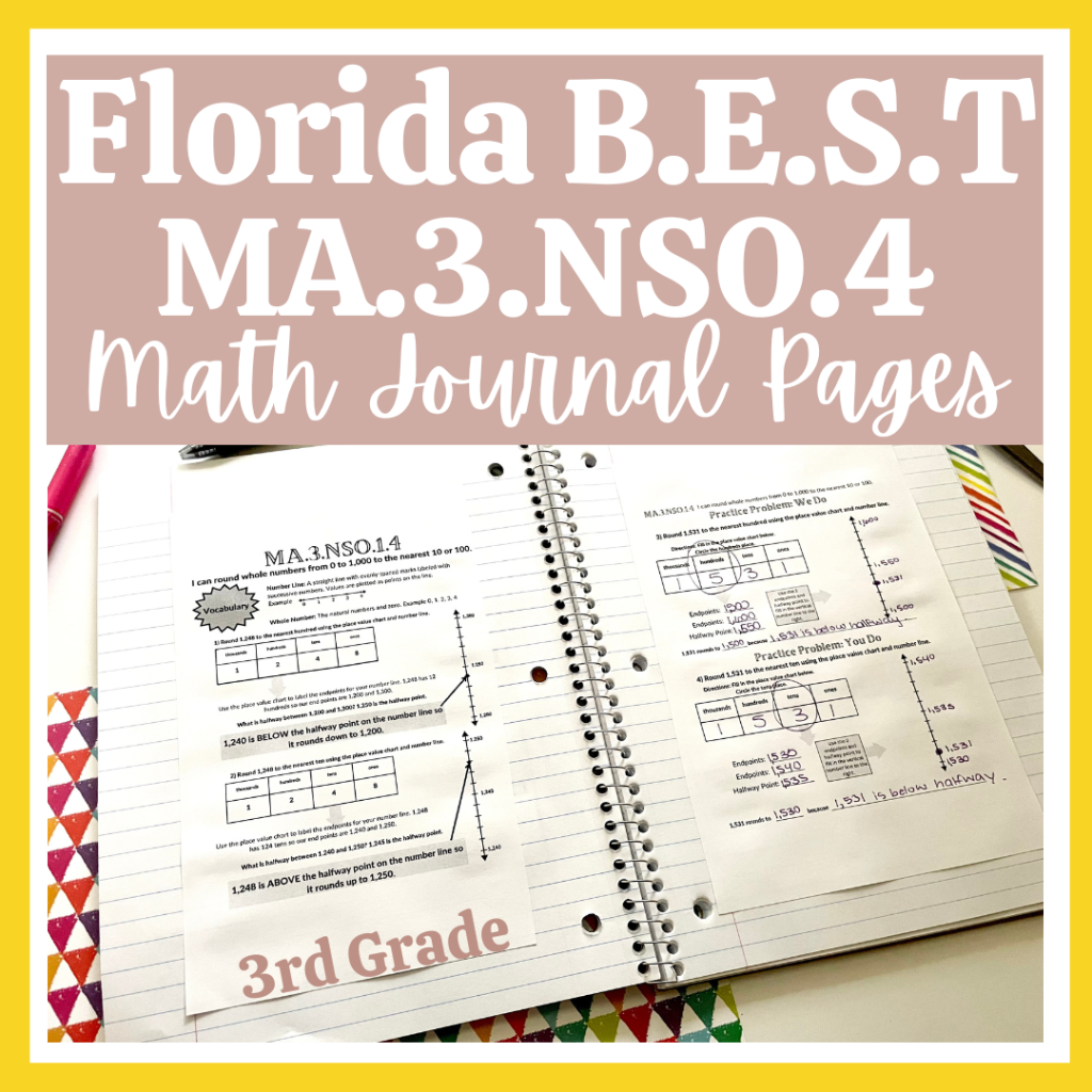 fl best rounding math journal lesson