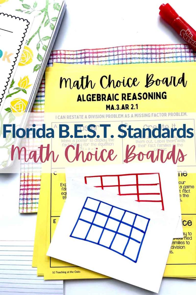 Free Florida BEST Math Choice Boards for Grade 3