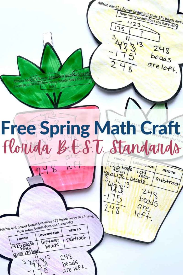 Free Spring Florida BEST Math Craft for Grade 3
